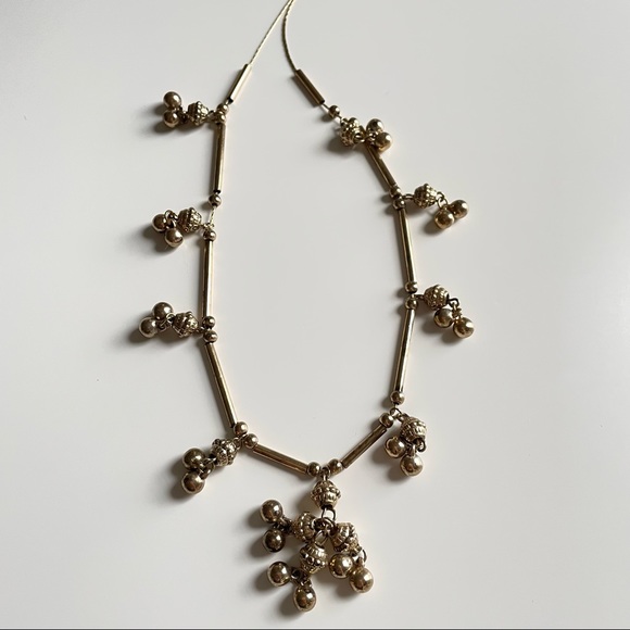 Burnished Gold Cluster Necklace - Picture 2 of 4
